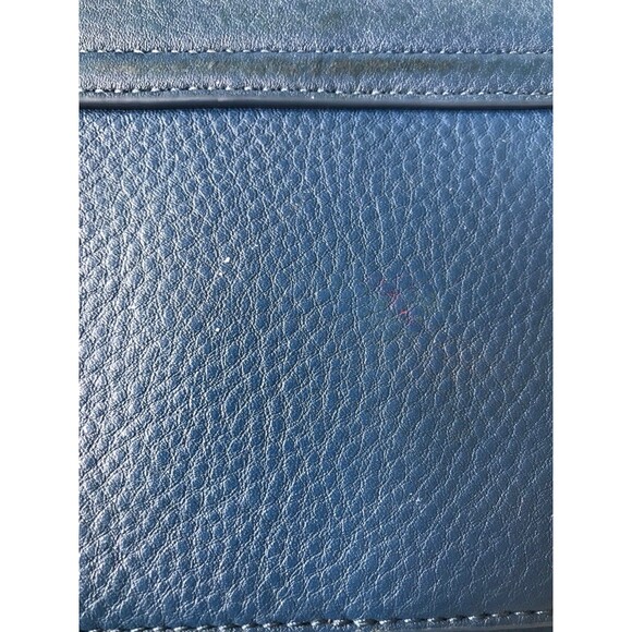 Tory Burch Blue Leather Robinson Chain Crossbody Bag wallet on chain - Picture 10 of 11